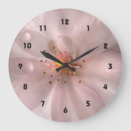 Cherry Blossom Sakura Flower Clock Grote Klok (Voorkant)