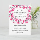 Cherry Blossom Sakura Flowers Baby shower Kaart (Staand voorkant)