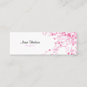 Cherry Blossom, Sakura Flowers - Roze White Mini Visitekaartje
