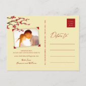 Cherry Blossom Sakura Flowers Tree Save the Date Aankondigingskaart (Achterkant)