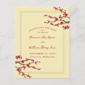 Cherry Blossom Sakura Flowers Tree Save the Date Aankondigingskaart (Voorkant)