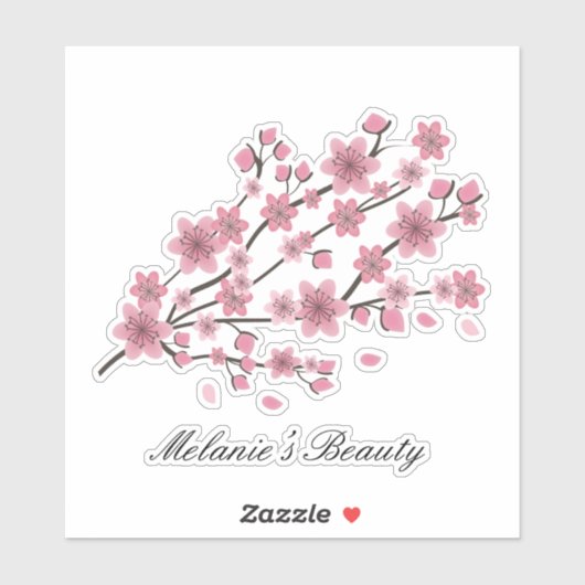 Cherry Blossom Sakura Gradient Pink Beauty Sticker (Vel)