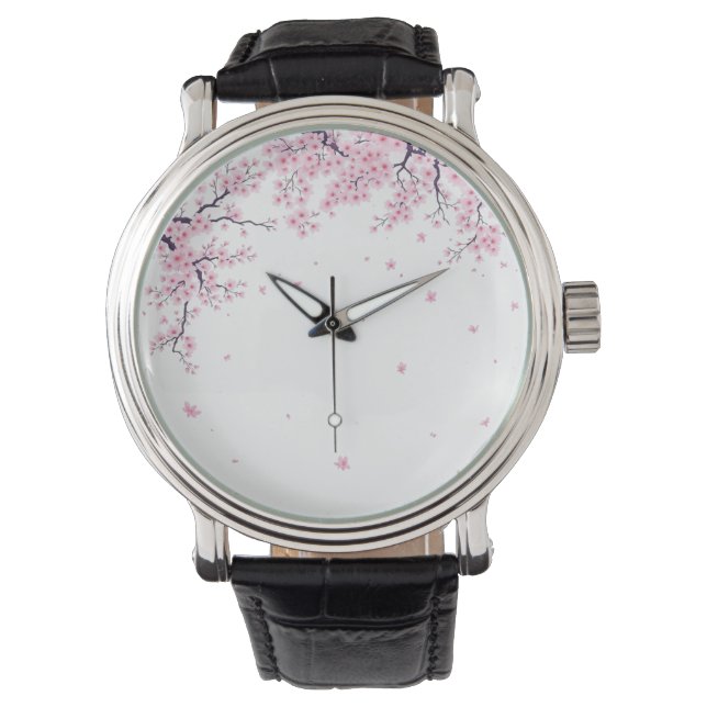 Cherry Blossom Sakura Japanese Art Tote  Horloge (Voorkant)