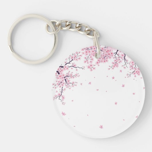 Cherry Blossom Sakura Japanese Art Tote  Sleutelhanger (Voorkant)