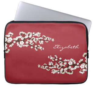 Cherry Blossom Sakura Laptop Sleeve (rood)