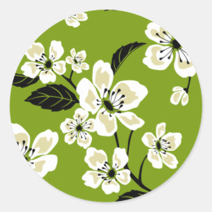 CHERRY BLOSSOM - SAKURA (MATCHA GREEN) RONDE STICKER