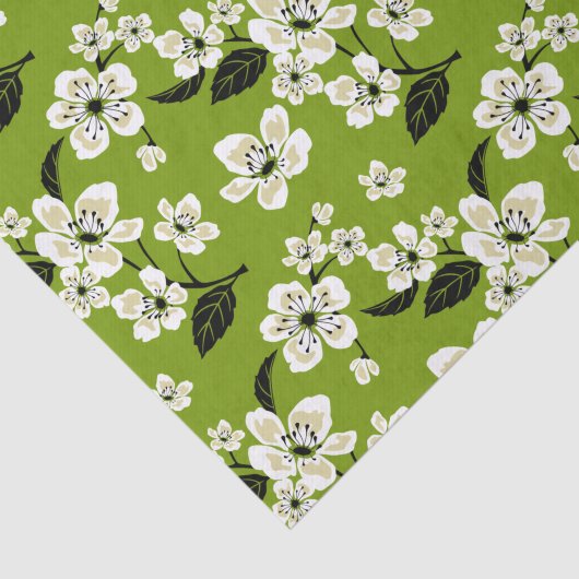 CHERRY BLOSSOM - SAKURA (MATCHA GREEN) TISSUEPAPIER (Detail)