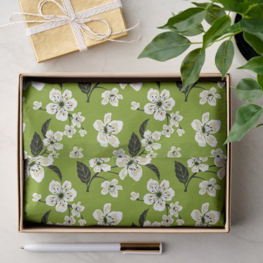 CHERRY BLOSSOM - SAKURA (MATCHA GREEN) TISSUEPAPIER (Geschenk)