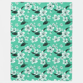 CHERRY BLOSSOM - SAKURA (MINT) FLEECE DEKEN