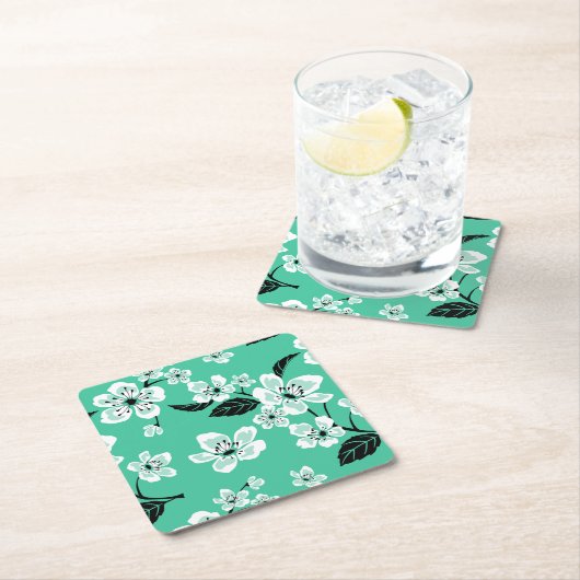 CHERRY BLOSSOM - SAKURA (MINT) KARTONNEN ONDERZETTERS (Insitu)