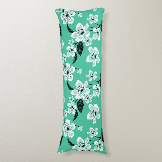 CHERRY BLOSSOM - SAKURA (MINT) LICHAAMSKUSSEN (Voorkant Verticaal)