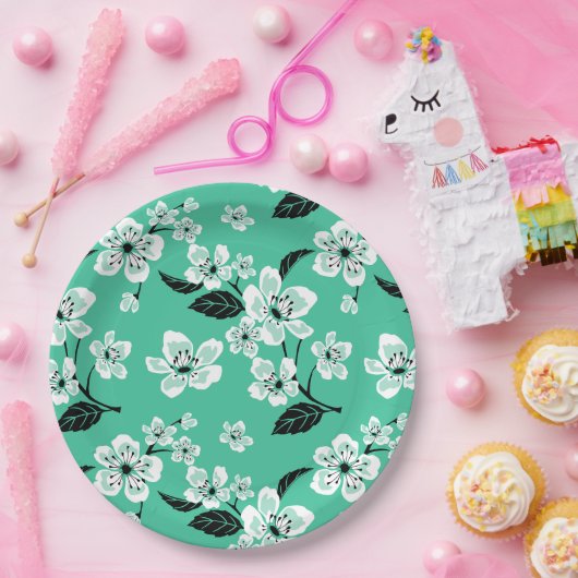 CHERRY BLOSSOM - SAKURA (MINT) PAPIEREN BORDJE (Feest)