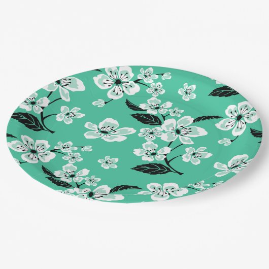 CHERRY BLOSSOM - SAKURA (MINT) PAPIEREN BORDJE (Gekanteld)