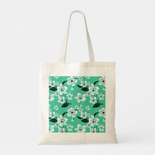 CHERRY BLOSSOM - SAKURA (MINT) TOTE BAG (Achterkant)