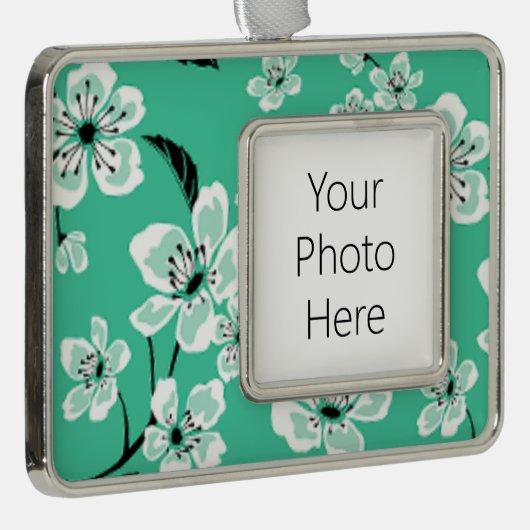 CHERRY BLOSSOM - SAKURA (MINT) VERZILVERD OMLIJST ORNAMENT (Rechts)