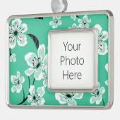 CHERRY BLOSSOM - SAKURA (MINT) VERZILVERD OMLIJST ORNAMENT (Links)