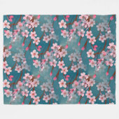 Cherry Blossom - Sakura naadloos patroon 1 Fleece Deken (Voorkant (Horizontaal))