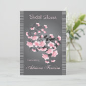 Cherry blossom (Sakura) op grijs Vrijgezellenfeest Kaart (Staand voorkant)