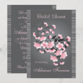 Cherry blossom (Sakura) op grijs Vrijgezellenfeest Kaart (Voorkant / Achterkant)