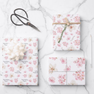 CHERRY BLOSSOM SAKURA PATROON NAME WRAPPINGPAPIER INPAKPAPIER VEL