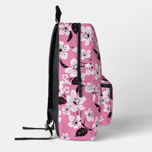 CHERRY BLOSSOM - SAKURA PATTERN IN LITE PINK BEDRUKTE RUGZAK (Links)