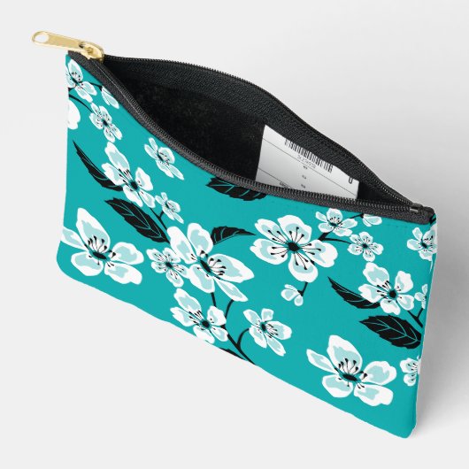 CHERRY BLOSSOM - SAKURA PATTERN IN TEAL ETUI (Open)