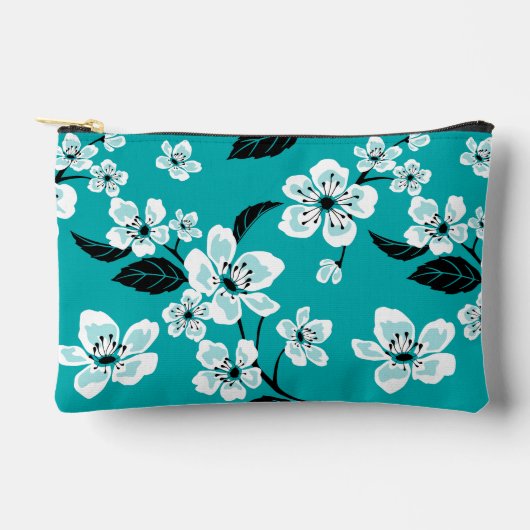 CHERRY BLOSSOM - SAKURA PATTERN IN TEAL ETUI (Voorkant)