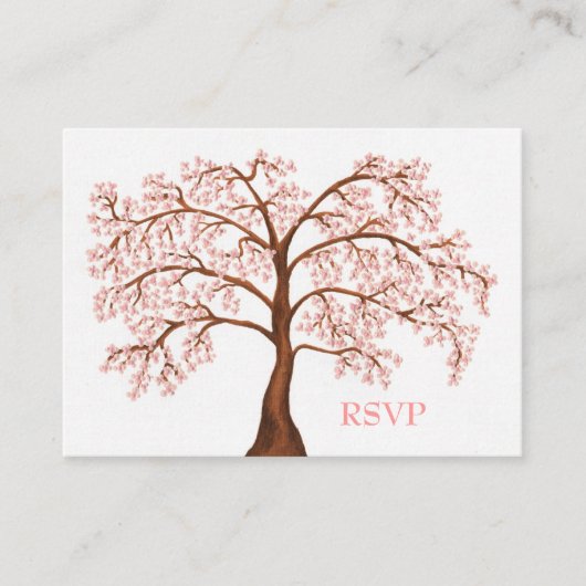 Cherry Blossom Sakura Pearl Wedding RSVP Kaarten (Voorkant)