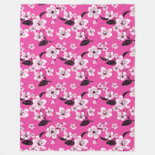 CHERRY BLOSSOM - SAKURA (PINK) FLEECE DEKEN (Voorkant)
