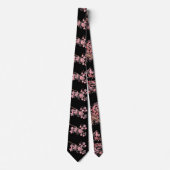 Cherry blossom Sakura Pink Floral Wedding Black Stropdas (Voorkant)