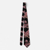 Cherry blossom Sakura Pink Floral Wedding Black Stropdas (Achterkant)