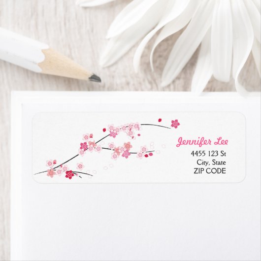 Cherry Blossom SAKURA Pink Flowers Cute Spring Etiket (Insitu)