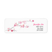 Cherry Blossom SAKURA Pink Flowers Cute Spring Etiket (Voorkant)