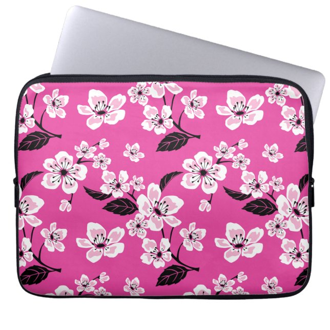 CHERRY BLOSSOM - SAKURA (PINK) LAPTOP SLEEVE (Voorkant)