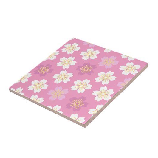 Cherry Blossom "SAKURA" Pink Tegeltje (Zijkant)