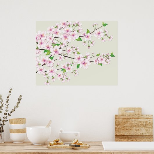 Cherry Blossom Sakura Print (Keuken)