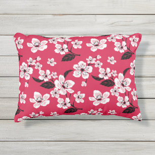 CHERRY BLOSSOM - SAKURA (RED) Accent Pillow Buitenkussen