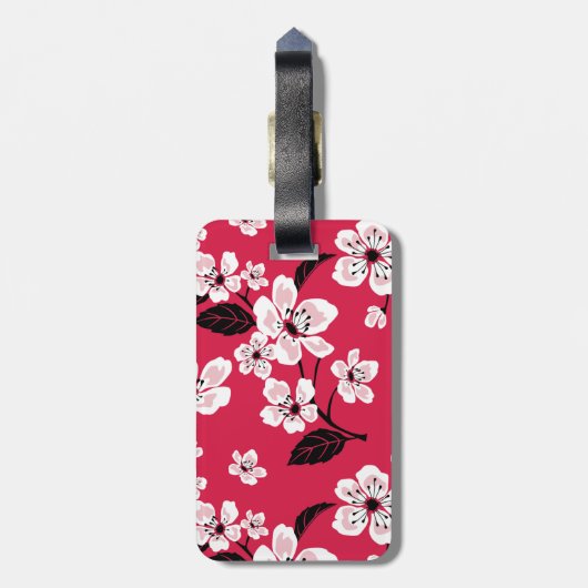 CHERRY BLOSSOM - SAKURA (RED) BAGAGELABEL (Achterkant verticaal)