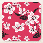 CHERRY BLOSSOM - SAKURA (RED) KARTONNEN ONDERZETTERS (Voorkant)