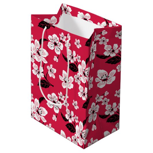 CHERRY BLOSSOM - SAKURA (RED) MEDIUM CADEAUZAKJE (Voorkant Gekanteld)
