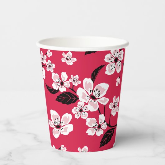 CHERRY BLOSSOM - SAKURA (RED) PAPIEREN BEKERS (Achterkant)