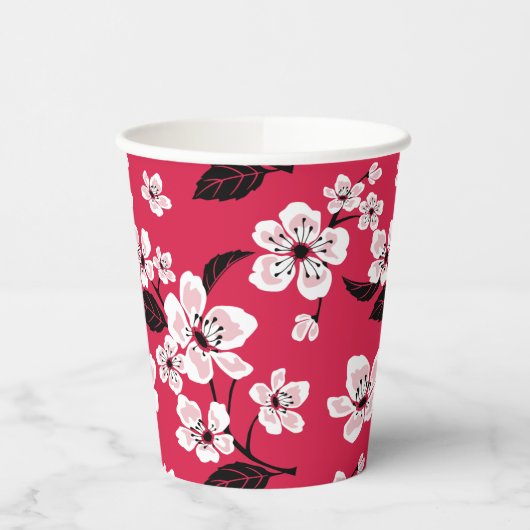CHERRY BLOSSOM - SAKURA (RED) PAPIEREN BEKERS (Links)