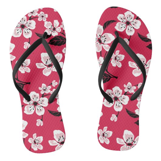 CHERRY BLOSSOM - SAKURA (RED) TEENSLIPPERS (Voetbed)
