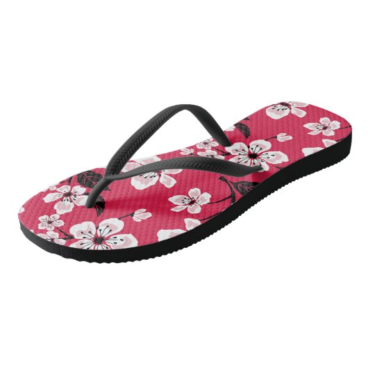 CHERRY BLOSSOM - SAKURA (RED) TEENSLIPPERS (Schuin)