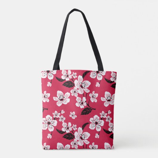 CHERRY BLOSSOM - SAKURA (RED) TOTE BAG (Achterkant)