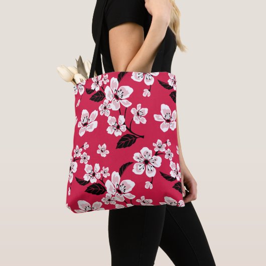 CHERRY BLOSSOM - SAKURA (RED) TOTE BAG (Dichtbij)