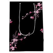 Cherry Blossom, Sakura, roze bloemen, Floral Medium Cadeauzakje (Achterkant)