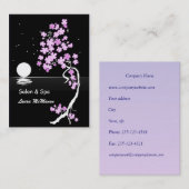 Cherry blossom (Sakura) 's nachts (zwart) Visitekaartje (Voorkant / Achterkant)