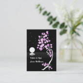 Cherry blossom (Sakura) 's nachts (zwart) Visitekaartje (Staand voorkant)