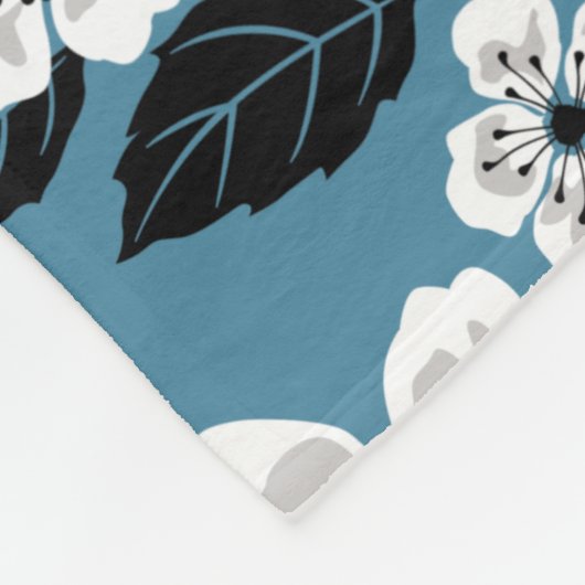 CHERRY BLOSSOM - SAKURA (SMOKY BLUE) FLEECE DEKEN (Hoek)